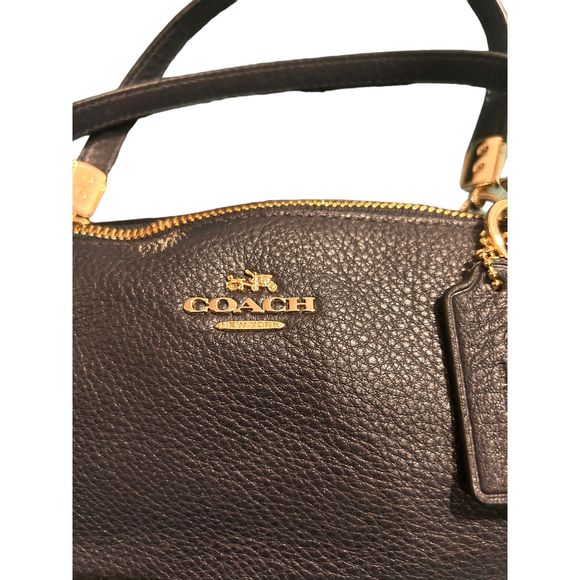 Coach Mini Kelsey  Pebbled Leather Satchel  Midnight - Picture 3 of 6